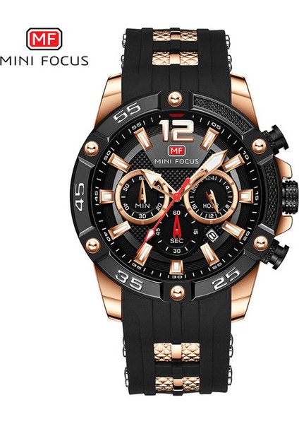 MFA4001 Resim Olarak Mini Focus 0349 G Erkekler Lüks Silikon Bant Erkek Saatler Suya Dayanıklı Spor Kronograf Spor Saat Relojes Montre Kol Saati (Yurt Dışından)