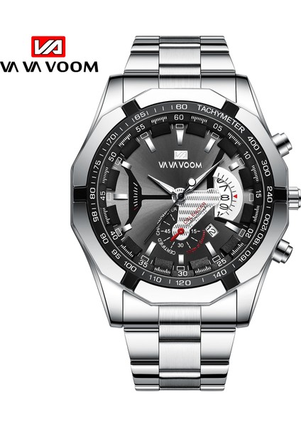 WKB421901 Vava Voom 238 Casual Erkek Japonya Kuvars Hareketli Saat Üreticisi Silikon Komple Takvim Erkek Kol Saati Kuvars Saatler (Yurt Dışından)