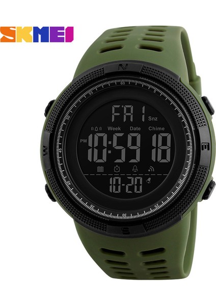 Erkekler-Yeşil Skmei 1251 Izle Erkekler Rahat Açık Spor Su Geçirmez Saatler Erkek Bilek Işlevli Saat LED Dijital Saat Relogio Masculino (Yurt Dışından)