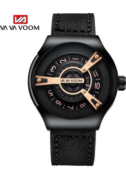 WKB362001 Vava Voom 275 Yaratıcı Kadran Kuvars Izle Erkekler Için Takvim Moda Deri Suya Dayanıklı Erkek Kol Saati (Yurt Dışından)