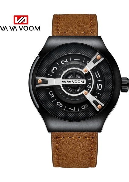 WKB362001 Vava Voom 275 Yaratıcı Kadran Kuvars Izle Erkekler Için Takvim Moda Deri Suya Dayanıklı Erkek Kol Saati (Yurt Dışından)