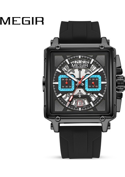 MN2233GBE-2 Resim Olarak Megir 2233 Spor Kare Moda Ultra-Ince Örgü Kemer Su Geçirmez Kuvars Izle Rahat Iş Erkekler Saatler (Yurt Dışından)
