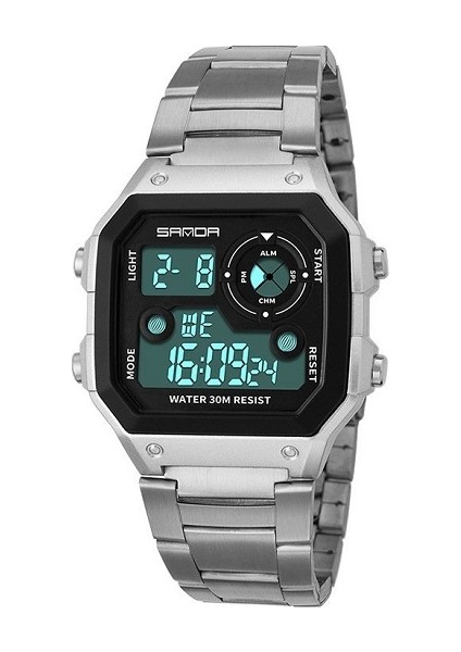 Beyaz Ismarlama Hip Hop Retro Altın Su Geçirmez Günlük Spor Dijital Saat Dış Mekan Saati (Yurt Dışından) fiyatları