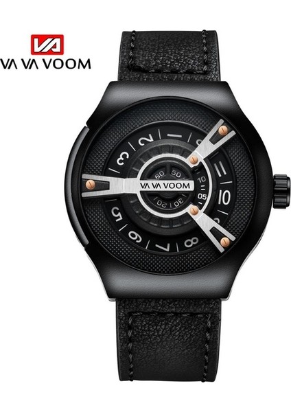 WKB362001 Vava Voom 275 Yaratıcı Kadran Kuvars Izle Erkekler Için Takvim Moda Deri Suya Dayanıklı Erkek Kol Saati (Yurt Dışından)