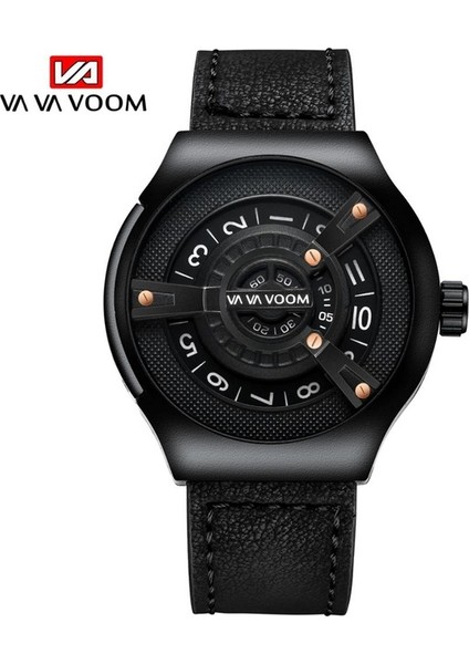 WKB362001 Vava Voom 275 Yaratıcı Kadran Kuvars Izle Erkekler Için Takvim Moda Deri Suya Dayanıklı Erkek Kol Saati (Yurt Dışından)