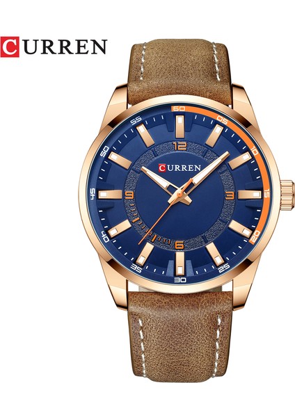 KRED22202111 Curren 8390 Modern Kuvars Saatler Erkekler Için Analog Su Geçirmez Relojes Lüks Izle Erkek Deri (Yurt Dışından)
