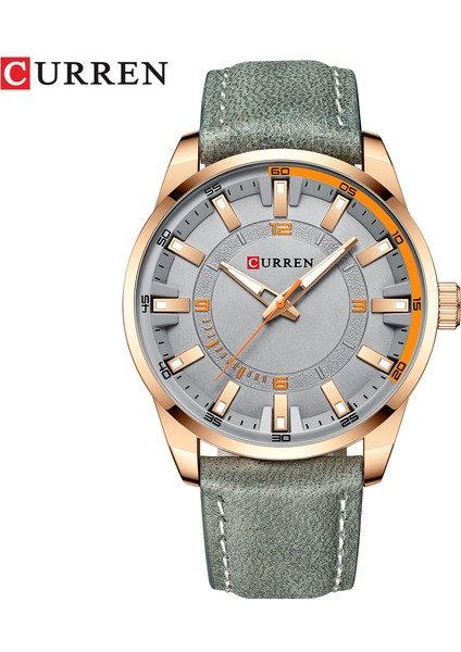KRED22202111 Curren 8390 Modern Kuvars Saatler Erkekler Için Analog Su Geçirmez Relojes Lüks Izle Erkek Deri (Yurt Dışından)