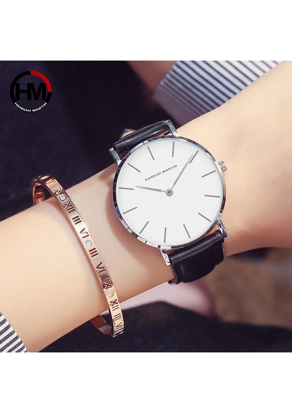 Pembe ve Gümüş Fotoğraf Olarak Montre Femme Hannah Martin Orijinal Marka Moda Kadın Kuvars Saatler Özel Logo Bayanlar Minimalist Izle (Yurt Dışından) indirimleri