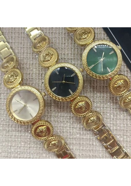 #1fan Seti Bilezik Beyaz Yüz Kuvars Izle 2024 Son Tasarım Popüler Yüksek Kalite Beyaz Siyah Yeşil Kuvars Akıllı Paslanmaz Çelik Disk Saat Kız Için Set (Yurt Dışından) indirimleri