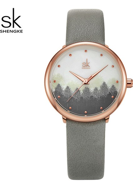 9020-1 Shengke K9020 Sky Bayanlar Kuvars Izle Analog Resim Kadran Moda Deri Tasarımcısı Saatler Kadınlar Için (Yurt Dışından) fiyatları