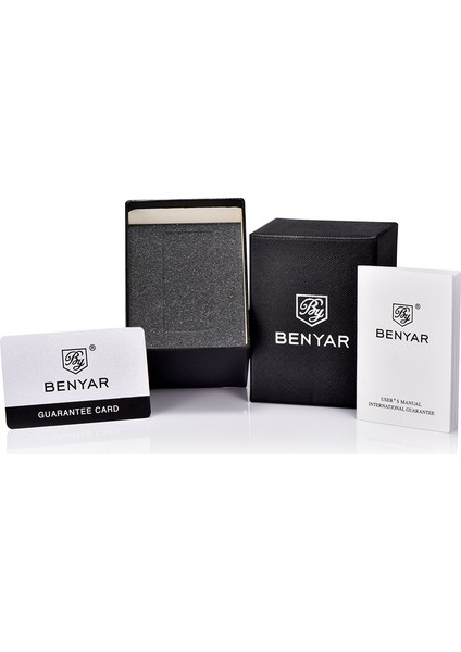 Box.01 Fotoğraf Olarak Montre Homme Benyar 5156 Orijinal Marka Lüks Erkek Bilek Izle Özel Logo Kuvars Saatler (Yurt Dışından)