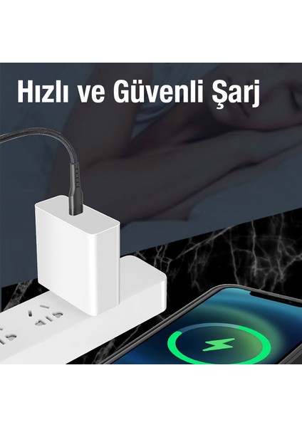 LED Işıklı 27W Type-C To iPhone Lightning Hızlı Şarj Kablosu 1m