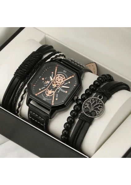 Box1 Lüks 2023 Punk 3 Adet/takım Doğal Taş Bilezik ve Kuvars Saat Setleri Hediye Kutusu Moda Erkek Saat Setleri Kutusu ile CC002 (Yurt Dışından) indirimleri