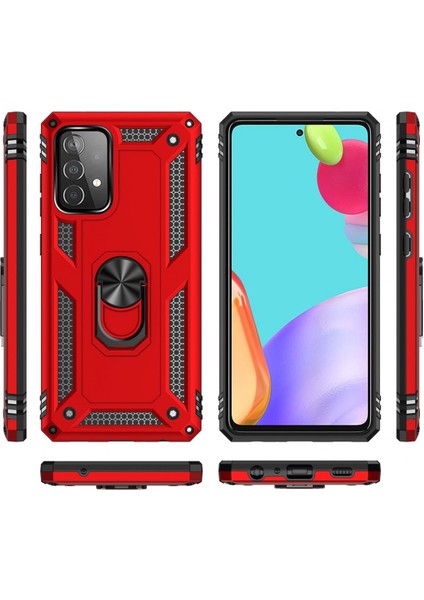 Samsung Galaxy A33 5g Kılıf Sofya Yüzüklü Silikon Kapak - Kırmızı 300099 modelleri