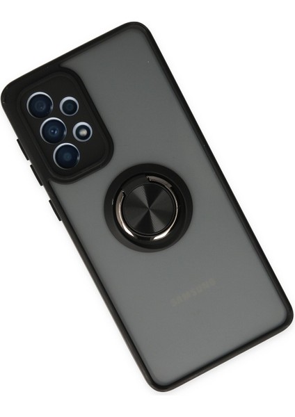 Samsung Galaxy A33 5g Kılıf Montreal Yüzüklü Silikon Kapak - Siyah 300099