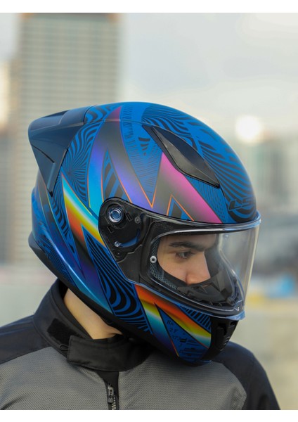 Rapıd 2 Race Optık Mat Mavi-Mor Kask
