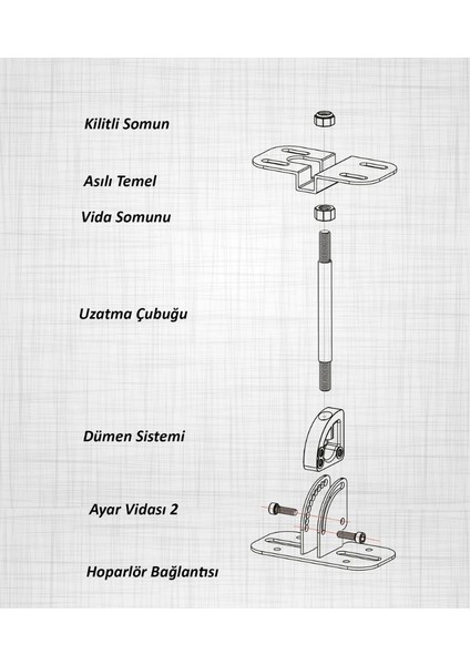 Accessorıes UP30A-97MM Beyaz (Set)  Hoparlör, Işık ve Genel Amaçlı Askı Aparatı