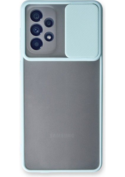 Samsung Galaxy A53 5g Kılıf Palm Buzlu Kamera Sürgülü Silikon - Turkuaz 300099