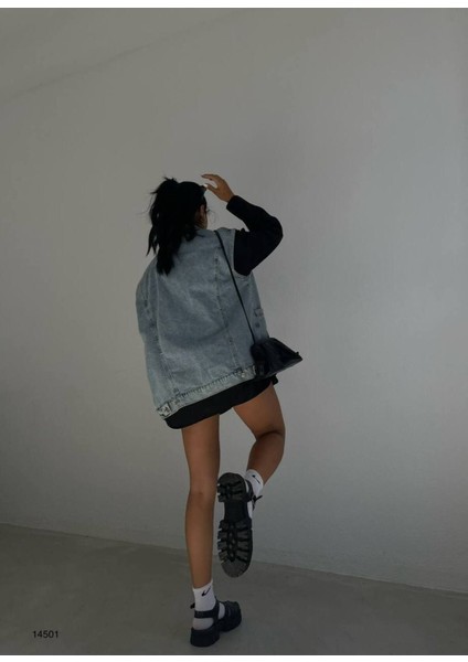 Kadın Antrasit Yan Cep Detaylı %100 Pamuk Denim Yelek Ceket fırsatları