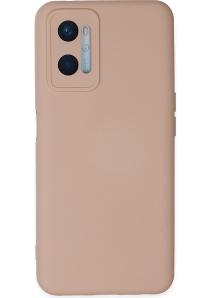 Oppo A96 Kılıf Nano Içi Kadife Silikon - Pudra 300099