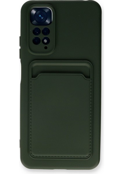 Xiaomi Redmi Note 11S Kılıf Kelvin Kartvizitli Silikon - Koyu Yeşil 300099
