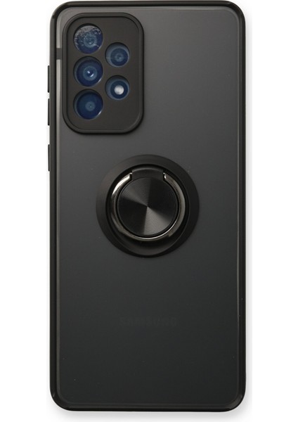 Samsung Galaxy A73 5g Kılıf Montreal Yüzüklü Silikon Kapak - Siyah 300099