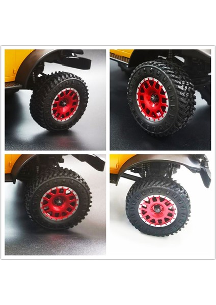 4 Adet 1.0 Lastikler ve Metal Beadlock Jant Seti 1/24 Rc Paletli Araba Eksenel SCX24 Fms FCX24 ENDURO24 Parçaları, Gümüş (Yurt Dışından)