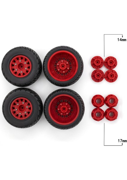 4 Adet 1/8 1/10 Kısa Kulvar Kamyon Lastiği Lastik Tekerlek 12 & 14 & 17MM Hex Traxxas Arrma Tamiya Hsp Hpı Kyosho Hobao Rc Araba, 2 (Yurt Dışından)