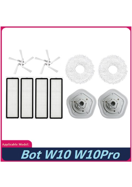 10 Adet Yedek Parça Kiti Xiaomi Dreame W10/W10 Pro Robotlu Süpürge Yıkanabilir Hepa Filtre Yan Fırça Paspas Bezi (Yurt Dışından) fiyatları