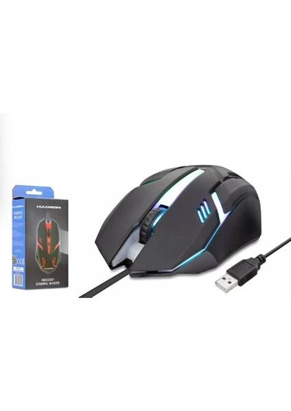 HDX3257 Mouse Kablolu Oyun USB Ledli 800/1600 Dpı 140CM