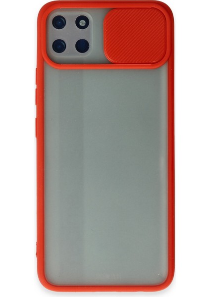 Realme C11 Kılıf Palm Buzlu Kamera Sürgülü Silikon - Kırmızı 300099