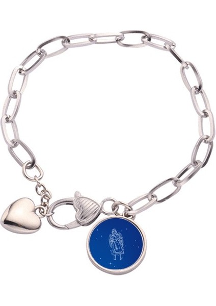 Yıldız Evreni Virgo Yıldız Şablonu Kalp Chain Bracelet Jewelry Charm Modu (Yurt Dışından)