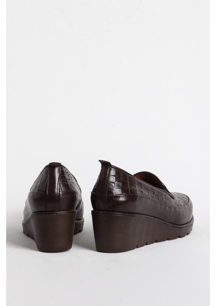 Br 04131 Deri Timsah Baskı Kadın Ayakkabı modelleri