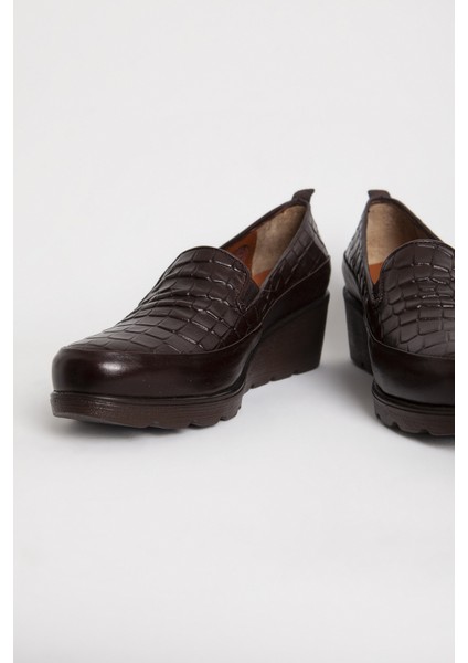 Br 04131 Deri Timsah Baskı Kadın Ayakkabı indirimleri