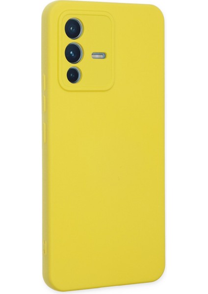 Vivo V23 5g Kılıf Nano Içi Kadife Silikon - Sarı 300099