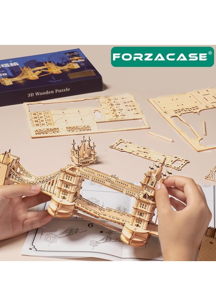 3 Boyutlu Ahşap Mekanik Yel Değirmeni 3D Bulmaca Puzzle Yapboz 54 Parça - FC334