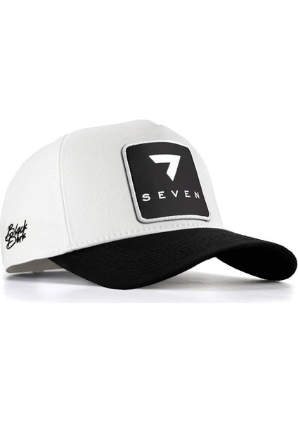 V1 Baseball 7 Numara - 5 Kod Logolu Unisex Beyaz-Siyah Siperli Şapka (Cap)