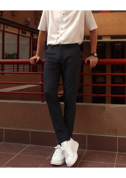 Erkek, Slim-Fit, Esnek Kumaş, Yıkamalı, Old Money Culture, Pantolon 24INP277 modelleri