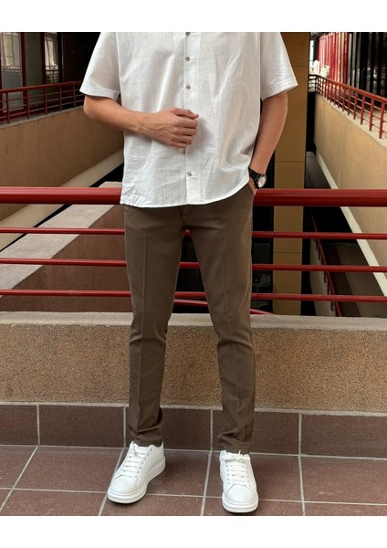 Erkek, Slim-Fit, Esnek Kumaş, Yıkamalı, Old Money Culture, Pantolon 24INP277 fırsatları