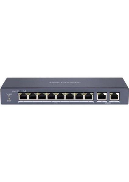 Hıkvısıon 8port 60W Full Poe DS-3E0310P-E/M 10/100 2 × Gigabit Yönetilemez Switch Metal