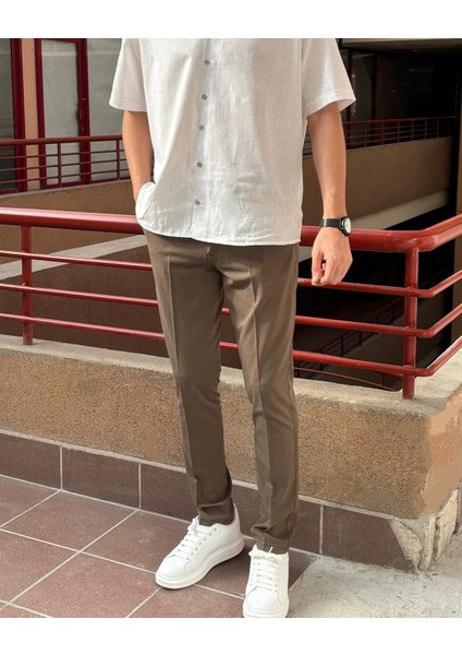 Erkek, Slim-Fit, Esnek Kumaş, Yıkamalı, Old Money Culture, Pantolon 24INP277