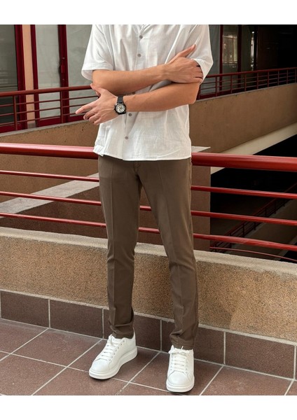 Erkek, Slim-Fit, Esnek Kumaş, Yıkamalı, Old Money Culture, Pantolon 24INP277 modelleri