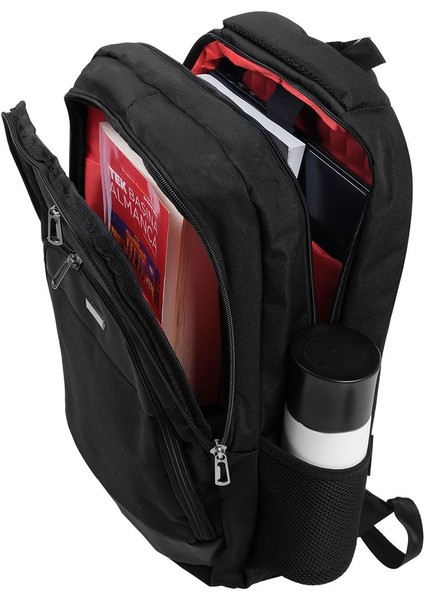 Okul ve Günlük Laptop Bölmeli Su Geçirmez Sırt Çantası Siyah fırsatları