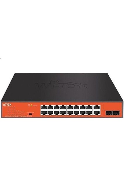 Wı-Tek 16PORT 197W Full Poe WI-PS318GFH Gıgabıt 2x Sfp Yönetilemez Switch