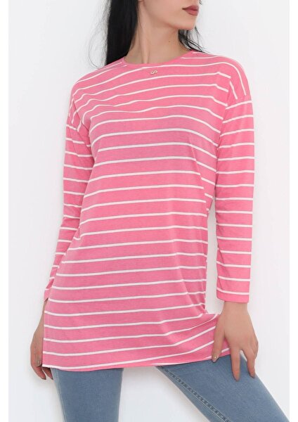 Çizgili Tunik Pembe - 11313.1567.