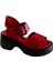 42627 Kadın Deri Yazlık Ayakkabı Kırmızı 1