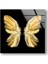 Altın Kelebek Temperli Cam Duvar Tablosu 4