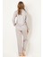 Çizgili Doğal Viskon Soft Yumuşak Düğmeli Pijama Takımı 5