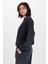 Kadın Siyah Bisiklet Yaka Oversize Ultra Soft Sweat 3