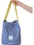 Crossbody Büyük Kapasiteli Kontrast Renk Ekose Kanvas Çanta Rahat Basit Omuz Çantası Alışveriş Çantası (Yurt Dışından) 1